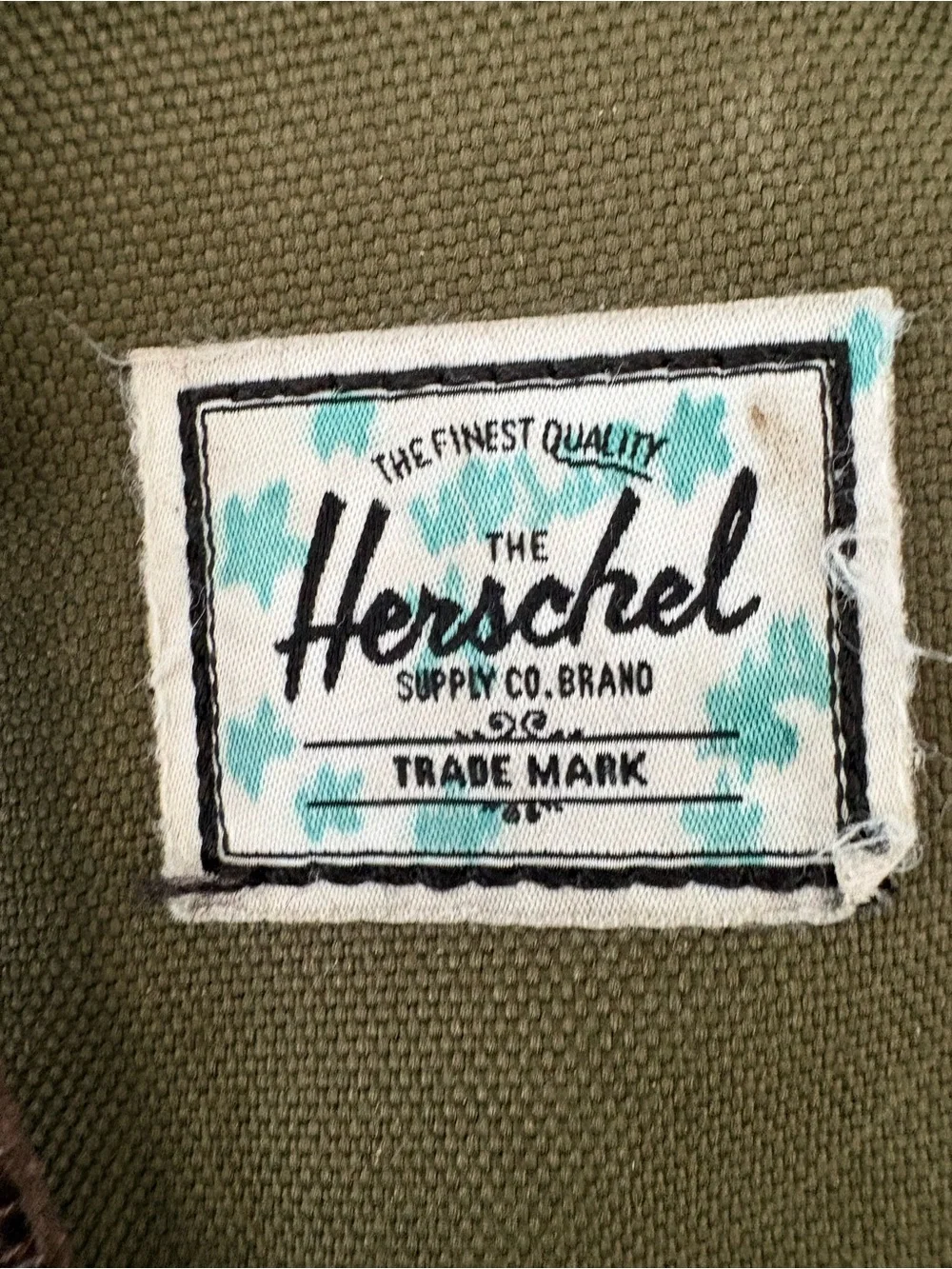 Herschel Supply Company Olive Green Backpack with Brown Straps
